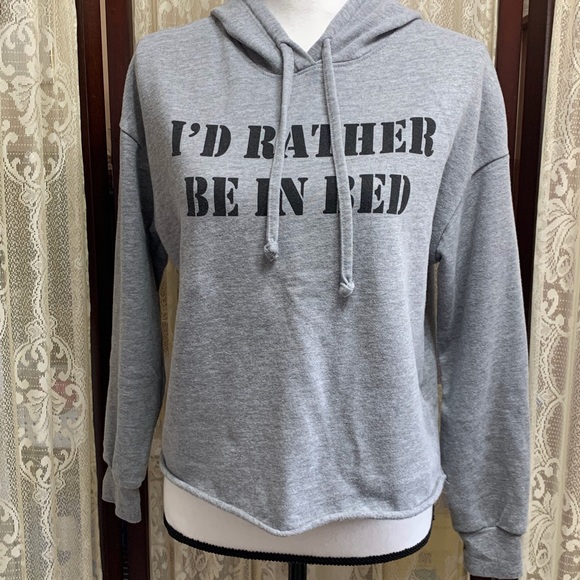 Rebellious One Tops - JUNIORS REBELLIOUS ONE CROPPED HOODIE - MEDIUM